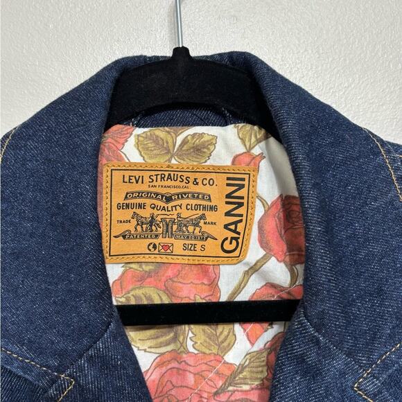 GANNI x Levi’s Double-Breasted Oversized Denim Jacket - Size S - Picture 7 of 11